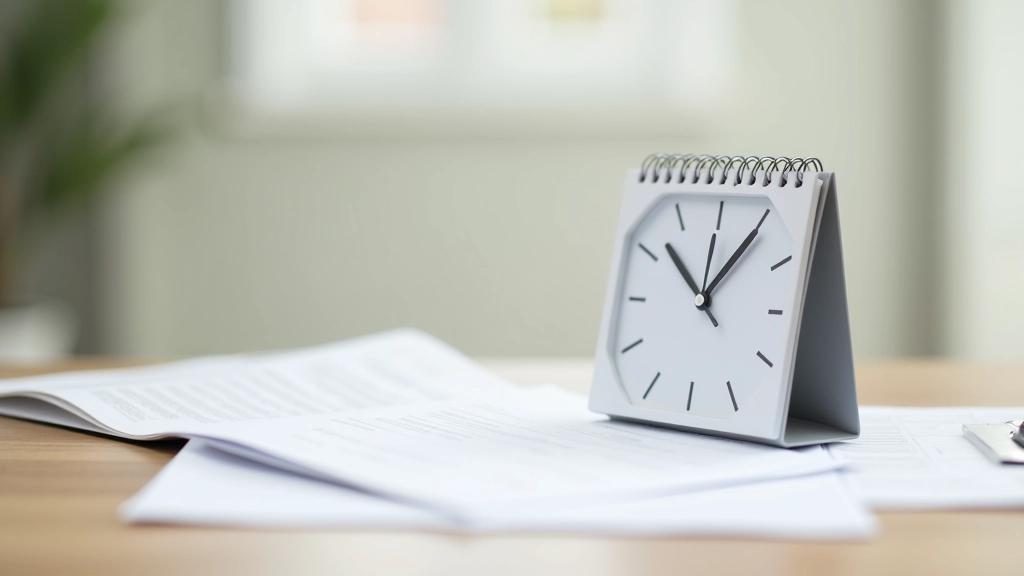 Relógio e calendário mostrando prazos de processamento administrativo