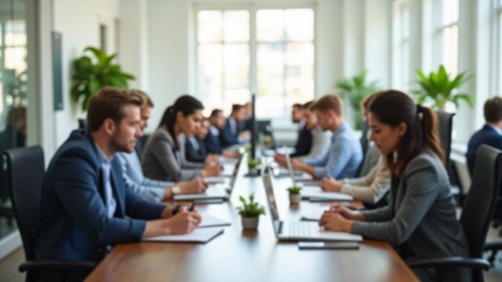 Equipe profissional em ambiente moderno de trabalho
